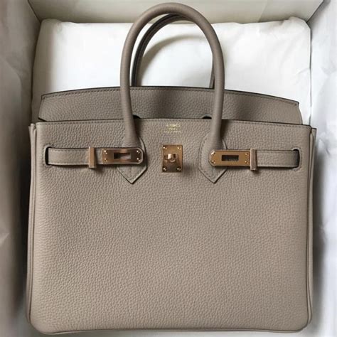 Hermès Gris Tourterelle Togo Birkin 25 Gold Hardware, 2015 